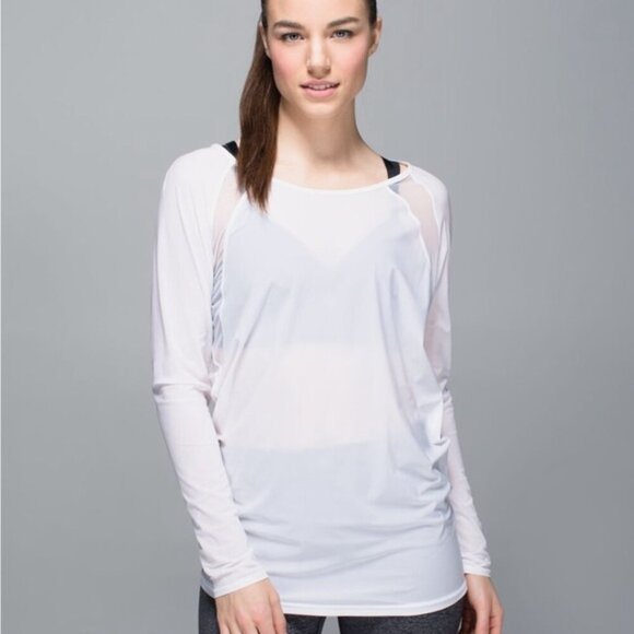 Lululemon If You're Lucky Long Sleeve Tee II - White, size 10 - Picture 1 of 15